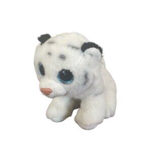 Ty Beanie Boo Tundra the white Tiger Blue Sparkle Eyes Plush 6”
